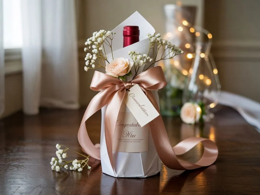 Zdjęcie Jak zapakować butelkę wina na prezent ślubny: 5 eleganckich sposobów