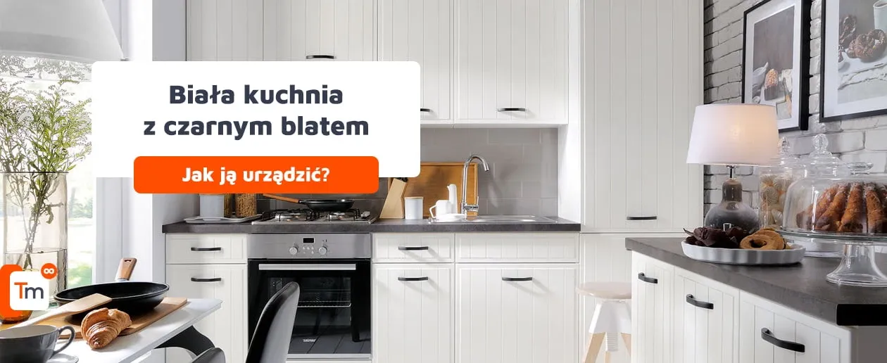 Zdjęcie Jakie płytki wybrać do białej kuchni z czarnym blatem, aby zachwycały?