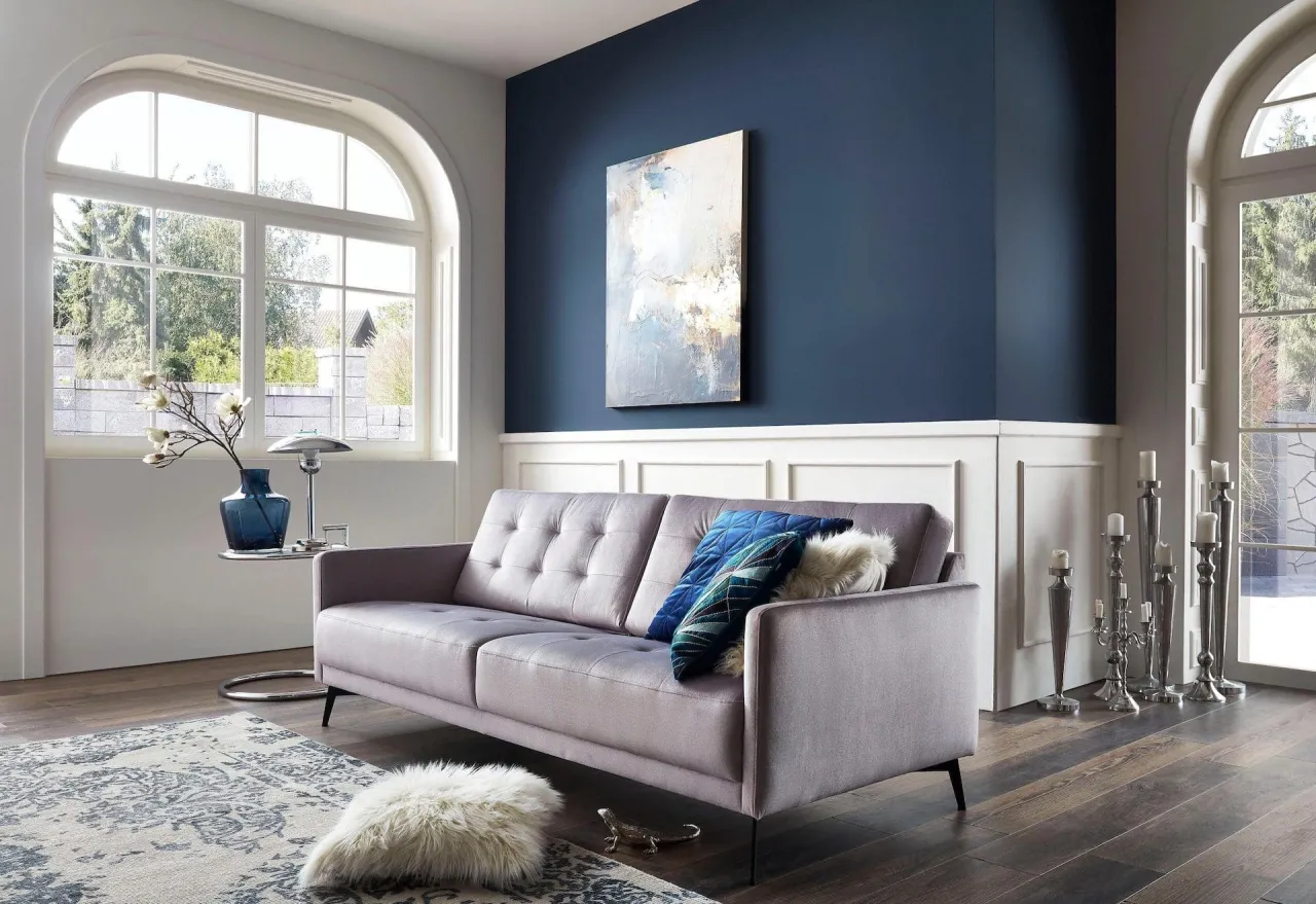 Zdjęcie Wohnzimmer blau grau: So gestalten Sie stilvolle und gemütliche Räume