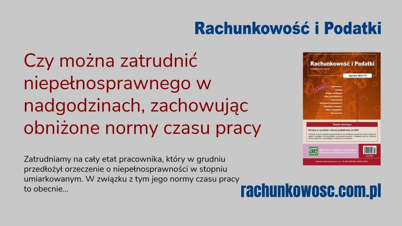 Zdjęcie Czy osoba niepełnosprawna może pracować dłużej - poznaj limity czasowe
