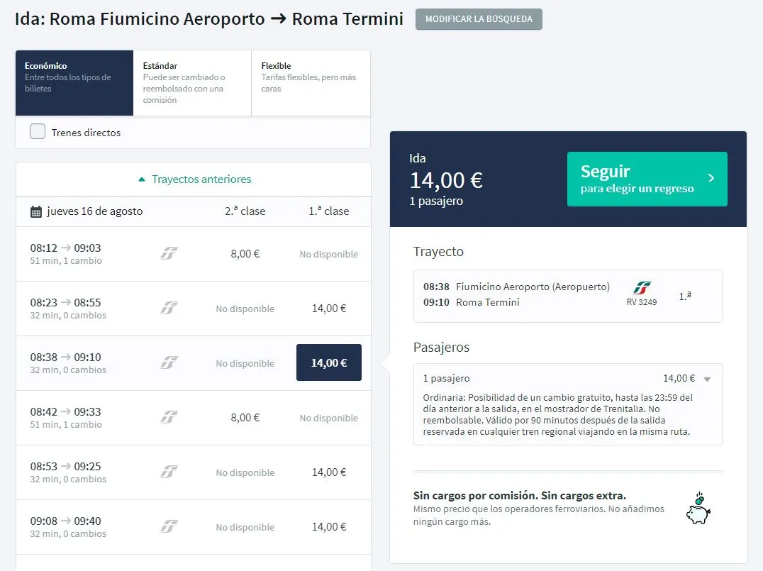 Zdjęcie Cuánto tarda el tren de Termini a Fiumicino: lo que no te dicen