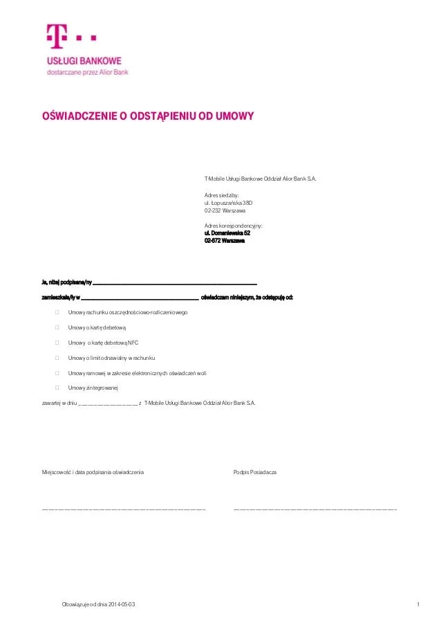 Zdjęcie Odstąpienie od umowy T-Mobile: gdzie wysłać i jak to zrobić?