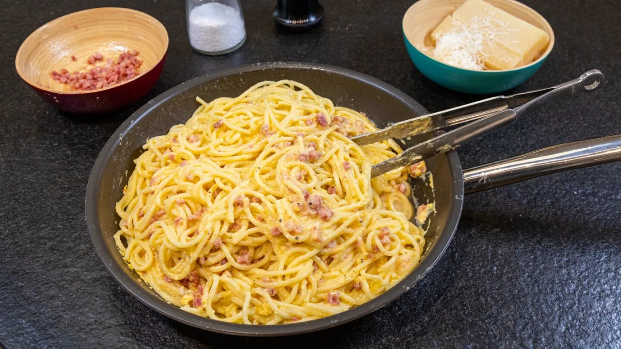 Zdjęcie Das originale Rezept für Spaghetti Carbonara ohne Sahne – einfach und authentisch