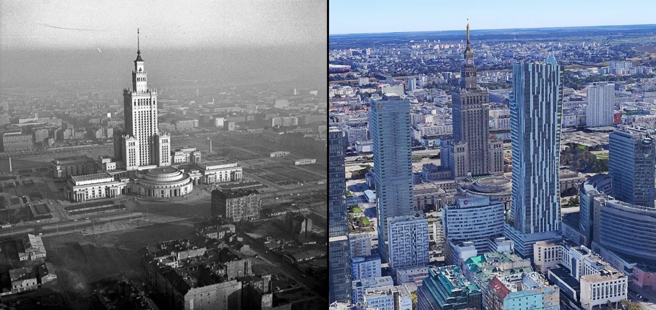 Zdjęcie Warszawa po wojnie i dziś: Zdjęcia pokazujące niesamowite zmiany. Galeria