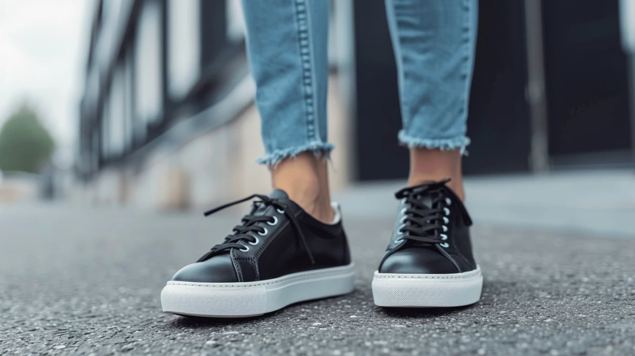 Zdjęcie Czarne sneakersy w codziennych stylizacjach: Wskazówki