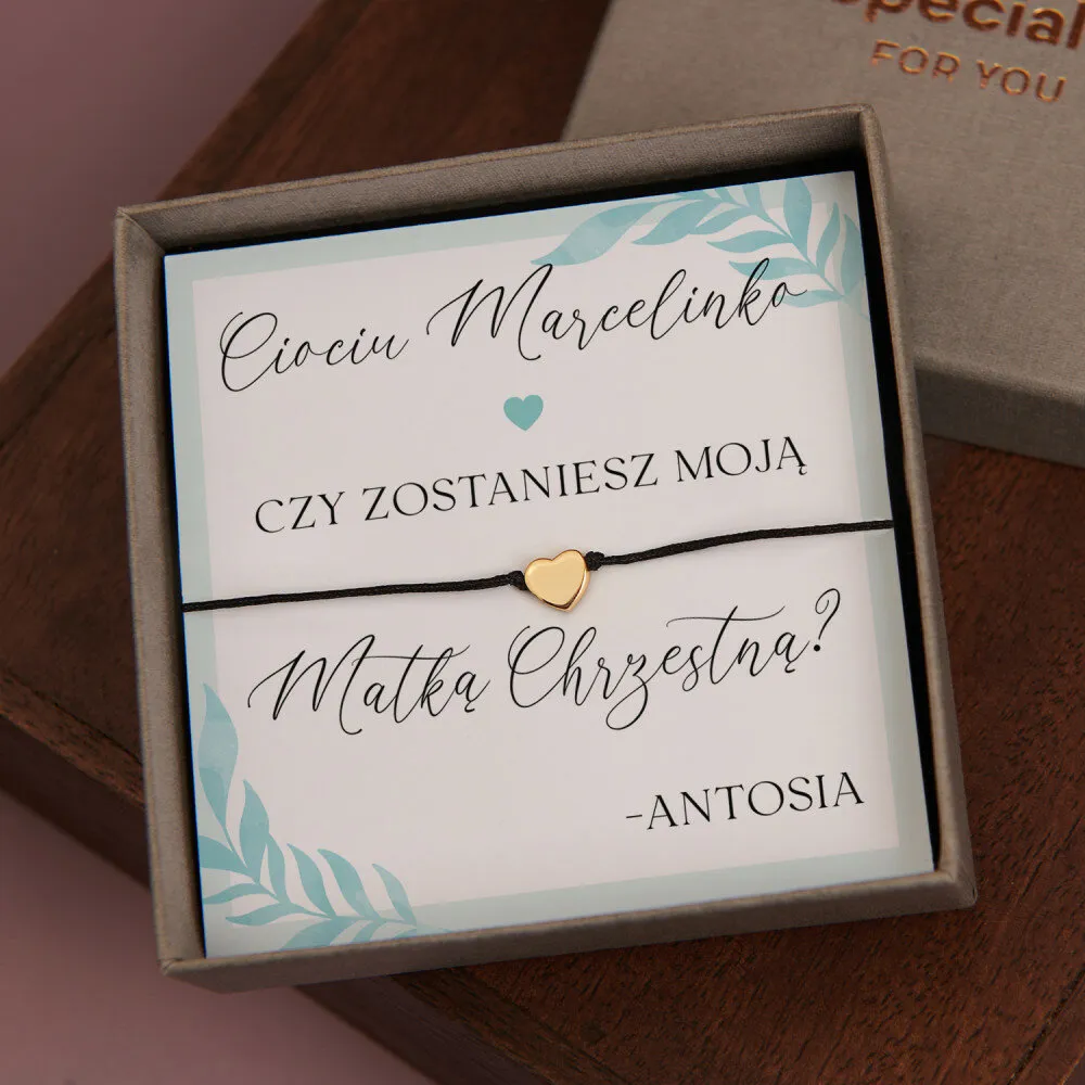 Zdjęcie Bransoletka Czy zostaniesz moją chrzestną - emocjonalny prezent na chrzest