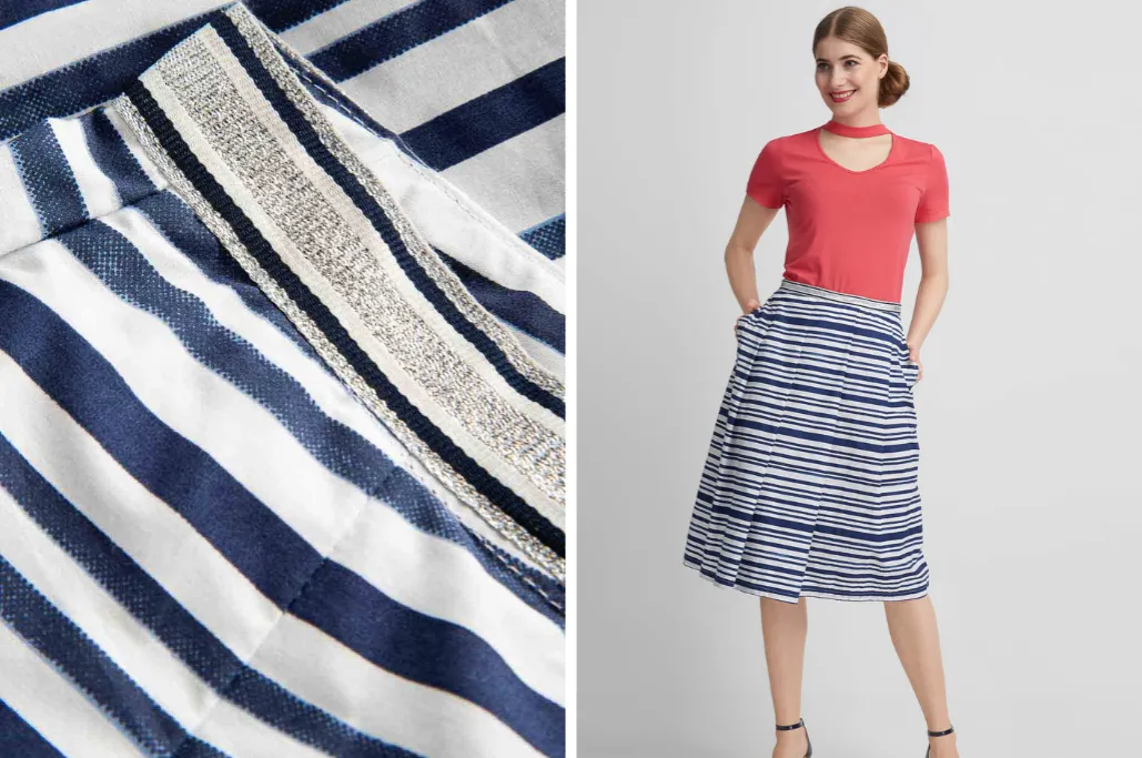 Zdjęcie Co ubrać do spódnicy w paski, aby wyglądać stylowo i modnie