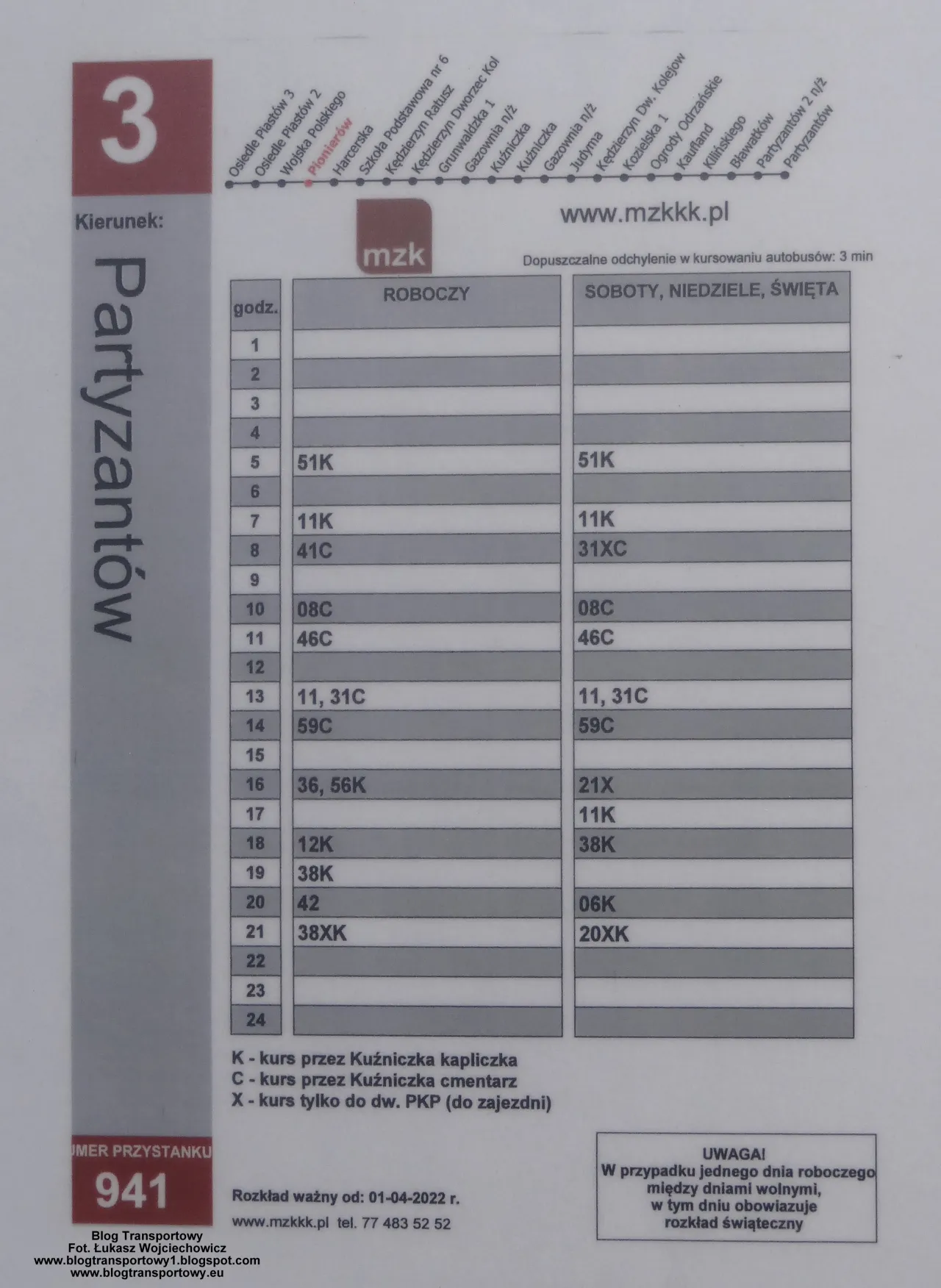 Zdjęcie MZK rozkład jazdy 3 - poznaj godziny i trasy linii 3 w Twoim mieście