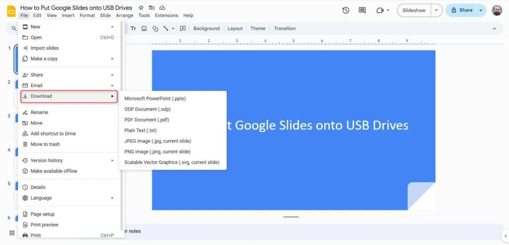 Zdjęcie Jak przenieść prezentację Google na pendrive bez problemów z formatem