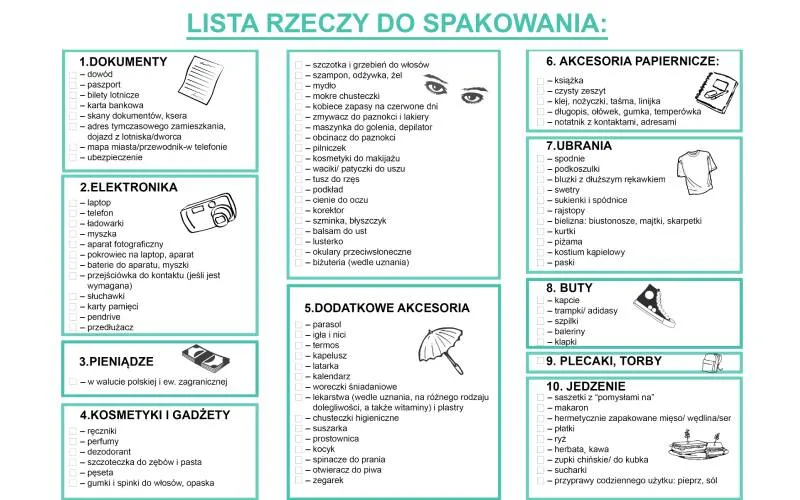 Zdjęcie Co wziąć na wakacje, aby nie zapomnieć o najważniejszych rzeczach?