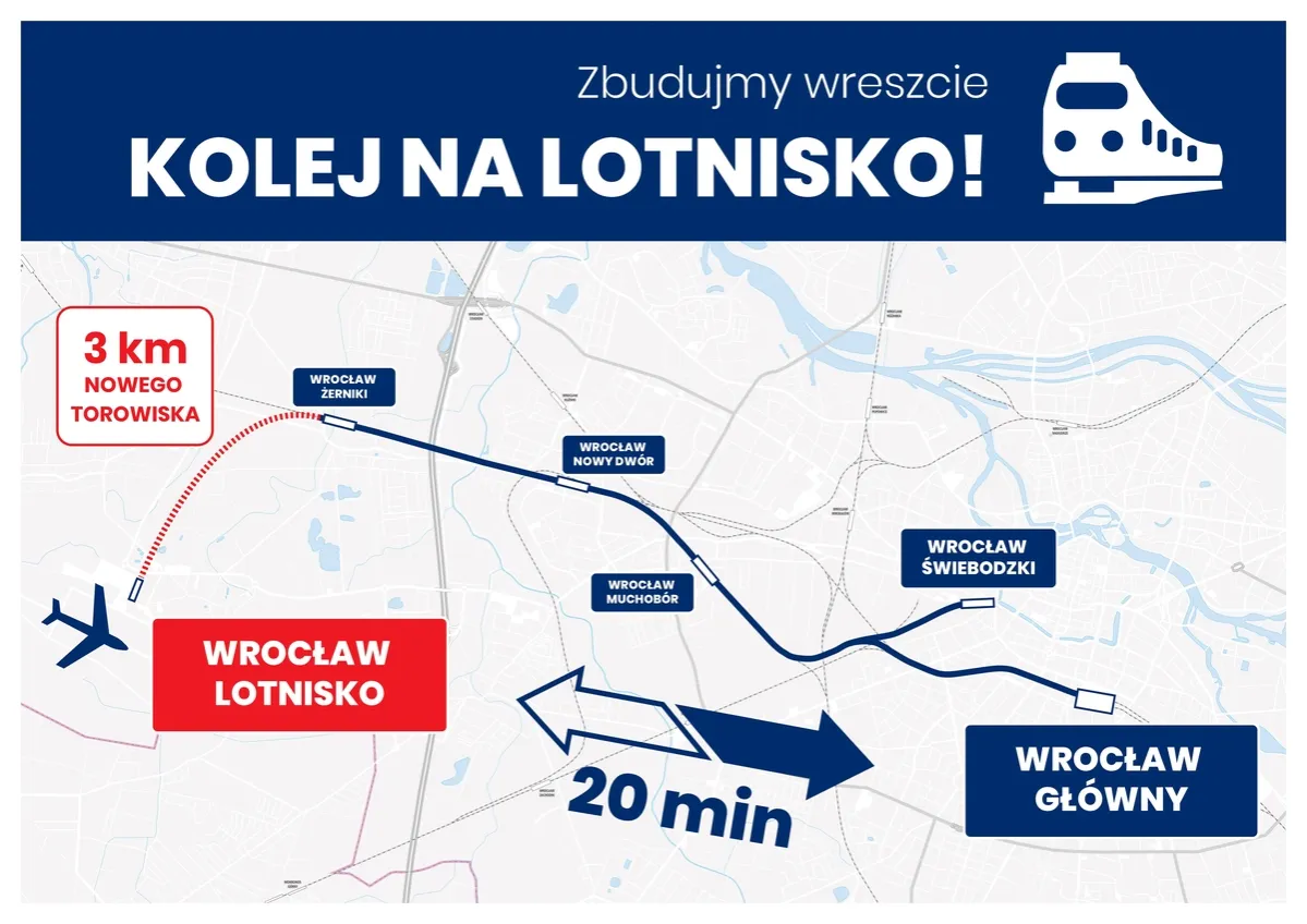 Zdjęcie Jak szybko i tanio dojechać na lotnisko we Wrocławiu z dworca PKP - 3 warianty
