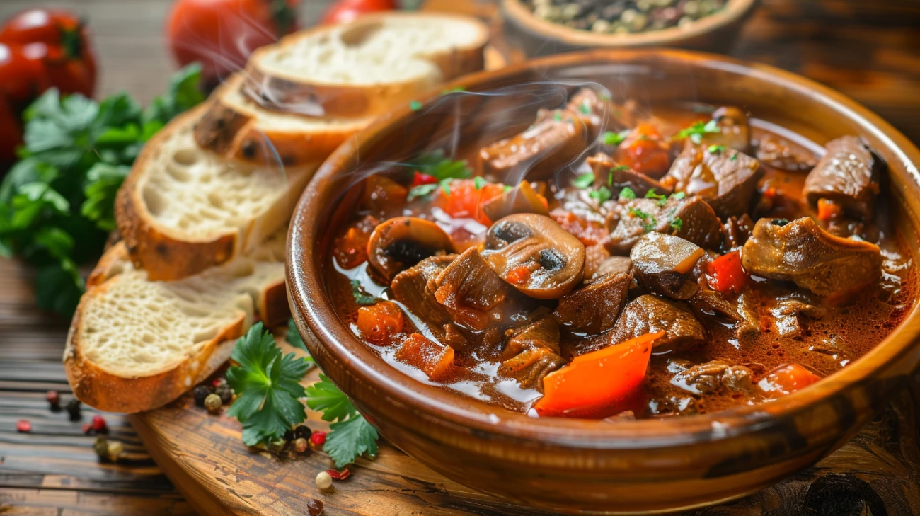 Zdjęcie Jak przygotować wykwintny gulasz węgierski z pieczarkami i papryką?