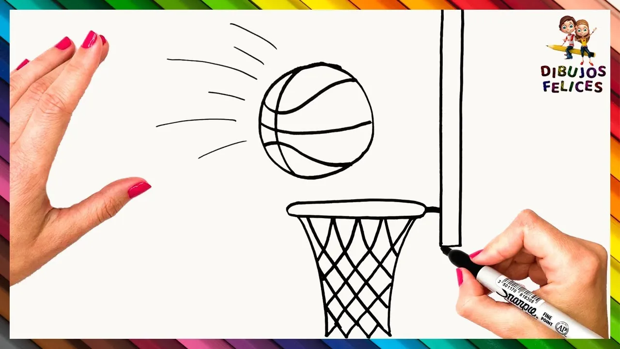 Zdjęcie Cómo dibujar una canasta de baloncesto fácil y divertida para niños