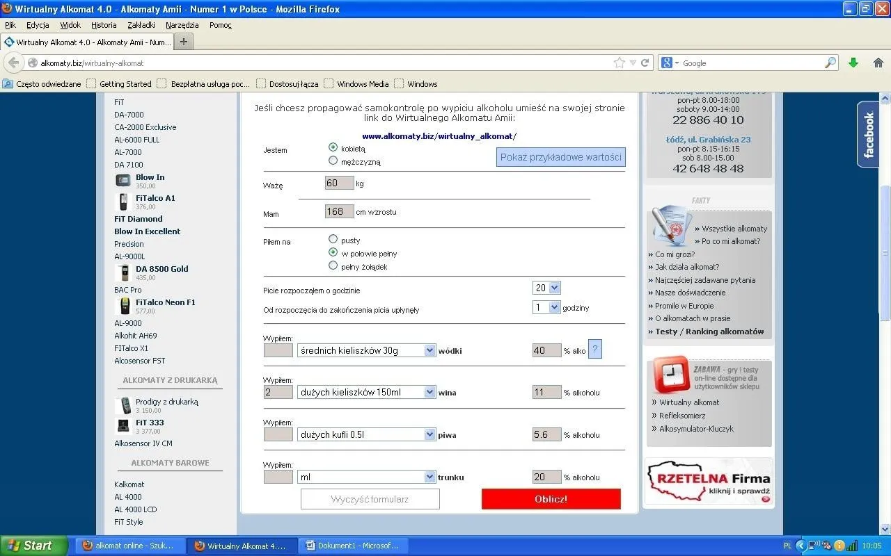 Zdjęcie Alkomat online ile mogę wypić? Sprawdź bezpieczne limity alkoholu