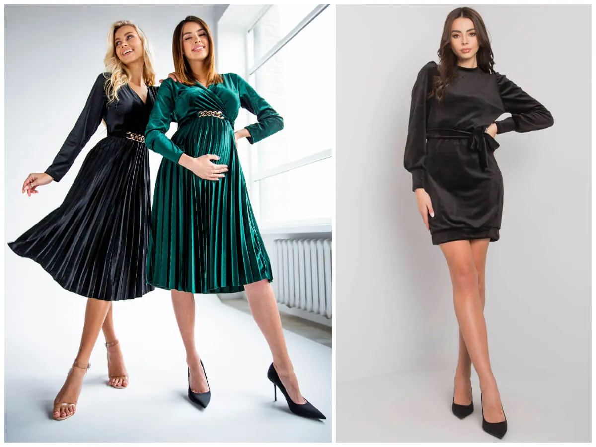 Zdjęcie Sukienki Welurowe Damskie - Eleganckie Suknie z Aksamitu i Weluru dla Każdej Kobiety