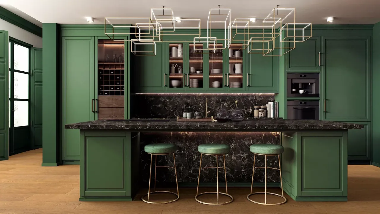 Zdjęcie Konglomerat zielony: idealny wybór do nowoczesnych wnętrz i kuchni