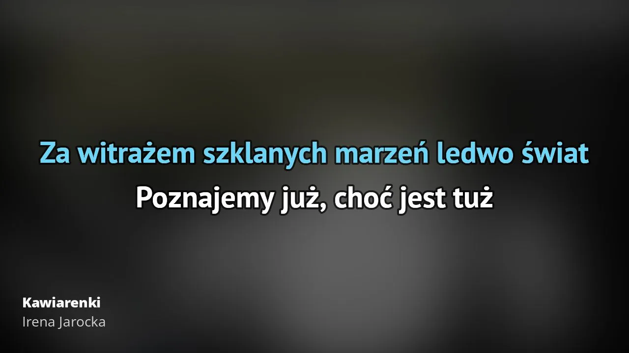 Zdjęcie Kawiarenki kto śpiewa? Poznaj historię i znaczenie tej piosenki
