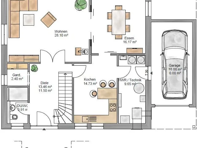 Zdjęcie Vielfältige grundrisse für einfamilienhaus mit keller und garage entdecken