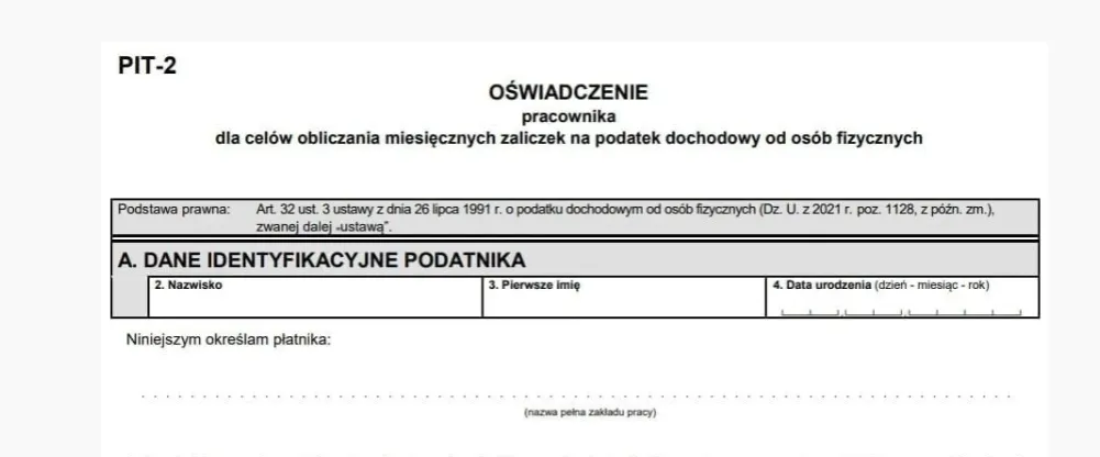 Zdjęcie Jak wypełnić oświadczenie PIT-2, aby uniknąć błędów i problemów