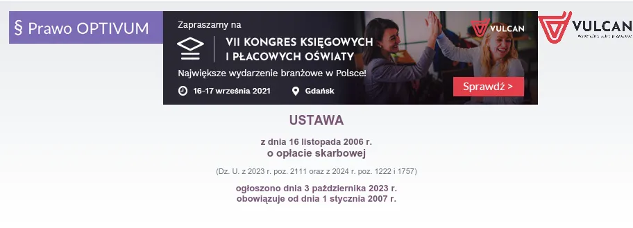 Zdjęcie Aktualna ustawa o opłacie skarbowej: kluczowe zmiany i informacje