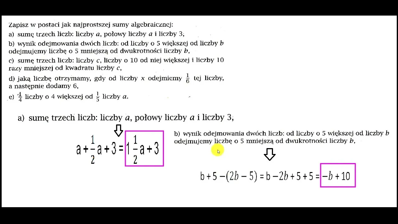 Zdjęcie Jak zapisać w postaci jak najprostszej sumy algebraicznej? Proste kroki!
