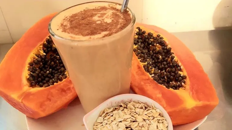 Zdjęcie Delicioso batido de papaya y leche para una digestión saludable