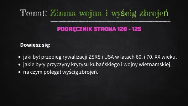 Zdjęcie Zimna wojna i wyścig zbrojeń – klasa 8: Kluczowe fakty i wydarzenia
