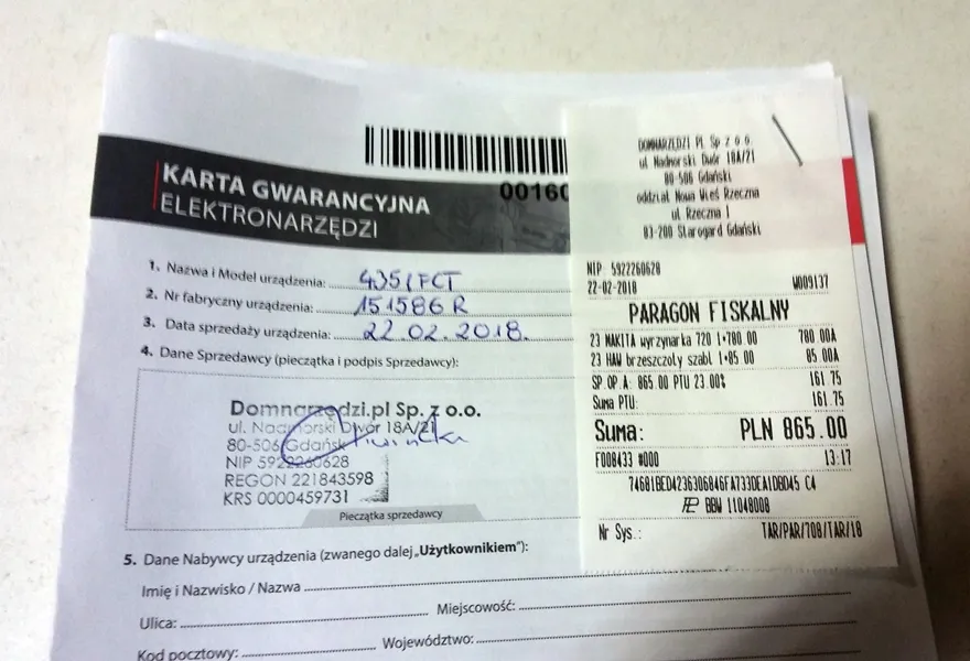 Zdjęcie Gdzie jest numer karty gwarancyjnej Makita? Oto prosta odpowiedź