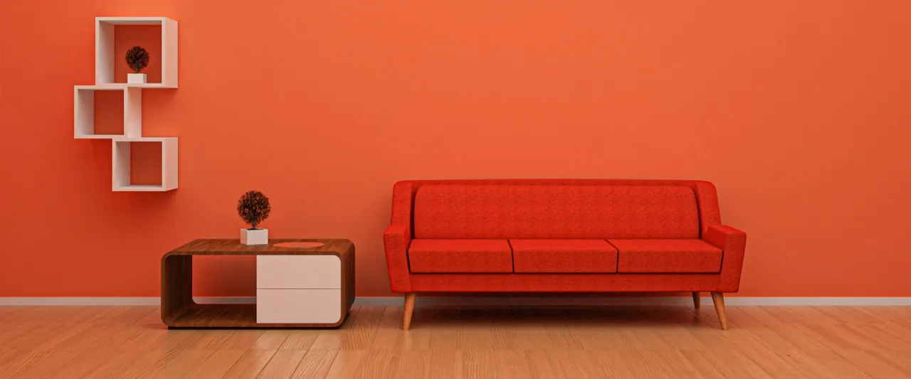Zdjęcie Pomarańczowe ściany: Jakie kolory i materiały wybrać?