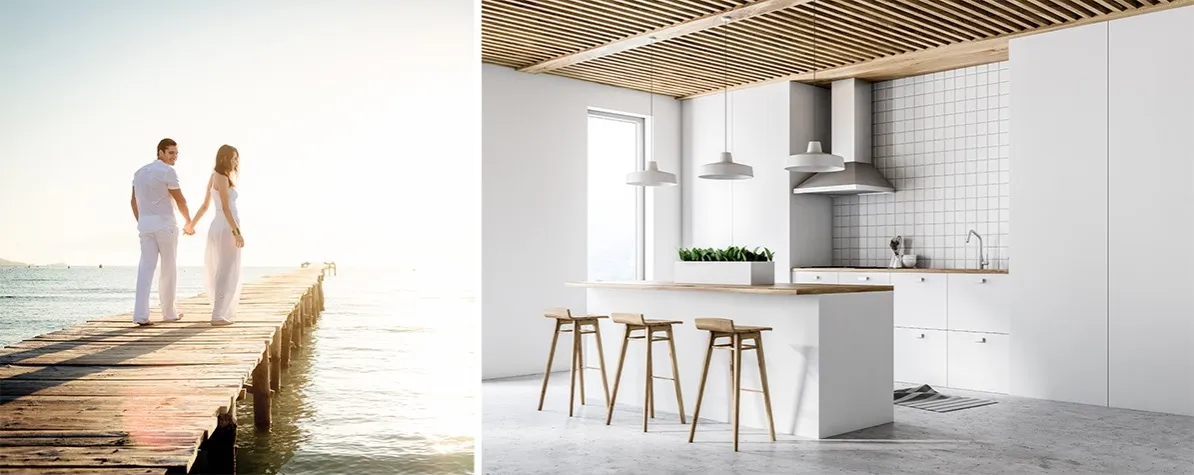 Zdjęcie Jaką podłogę wybrać do białej kuchni z drewnianym blatem? Praktyczne porady i inspiracje