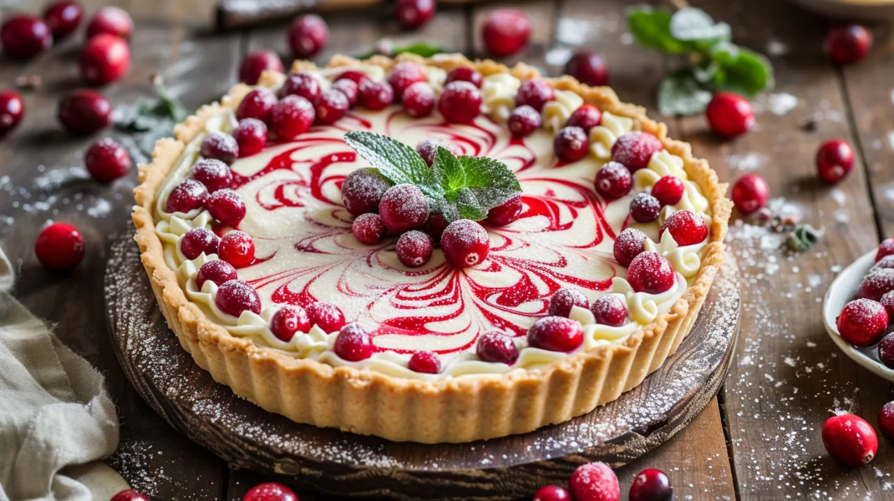 Zdjęcie Tarta z żurawiną i białą czekoladą: słodko-kwaśny raj na Twoim talerzu