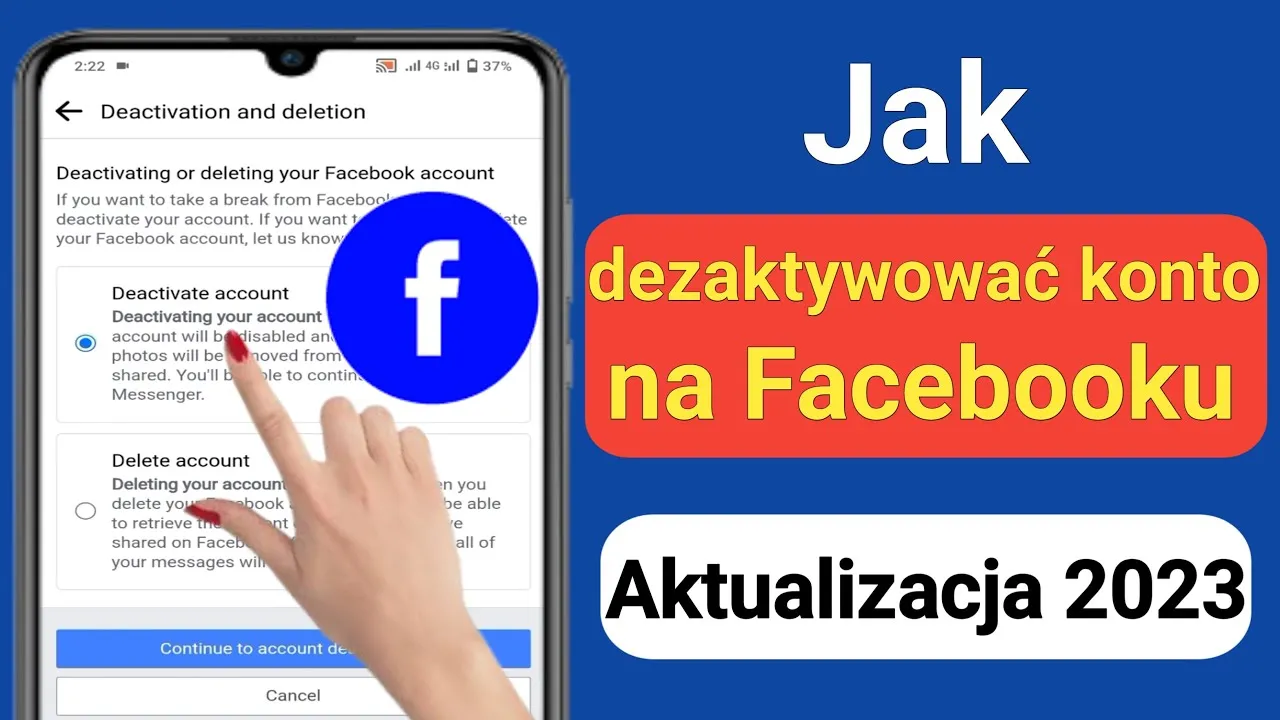 Zdjęcie Jak dezaktywować konto na FB w aplikacji - szybki poradnik