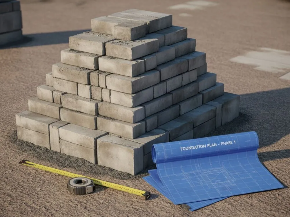 Zdjęcie Jaki cement do murowania bloczków fundamentowych, aby uniknąć błędów?