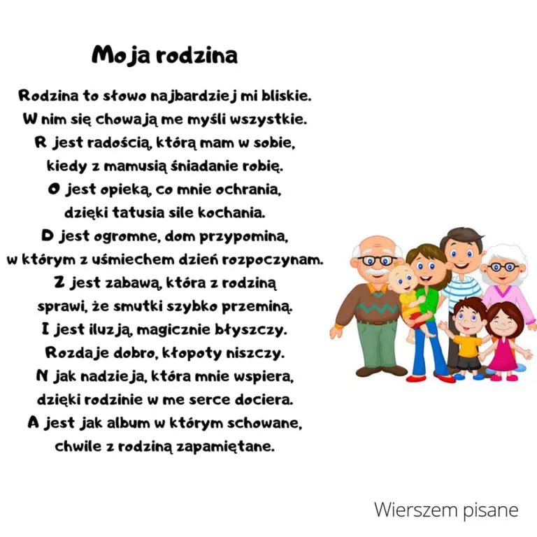 Zdjęcie Moja rodzina wiersz - piękne chwile i emocje w rodzinnych relacjach