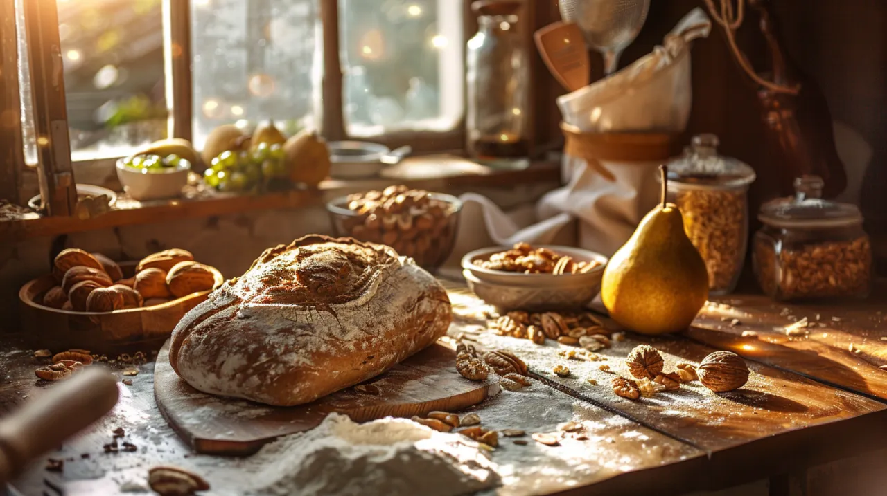 Zdjęcie Ciasto drożdżowe z gruszką - Przepis na ciasto z mąką pełnoziarnistą