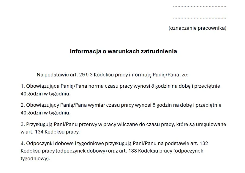 Zdjęcie Od kiedy nowa informacja o warunkach zatrudnienia? Sprawdź zmiany!