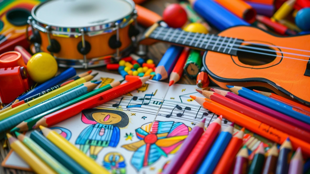 Zdjęcie Kolorowanki i karty pracy z instrumentami muzycznymi do druku dla dzieci