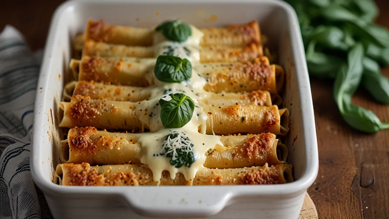 Zdjęcie Cannelloni ze szpinakiem w sosie beszamelowym: włoski przepis