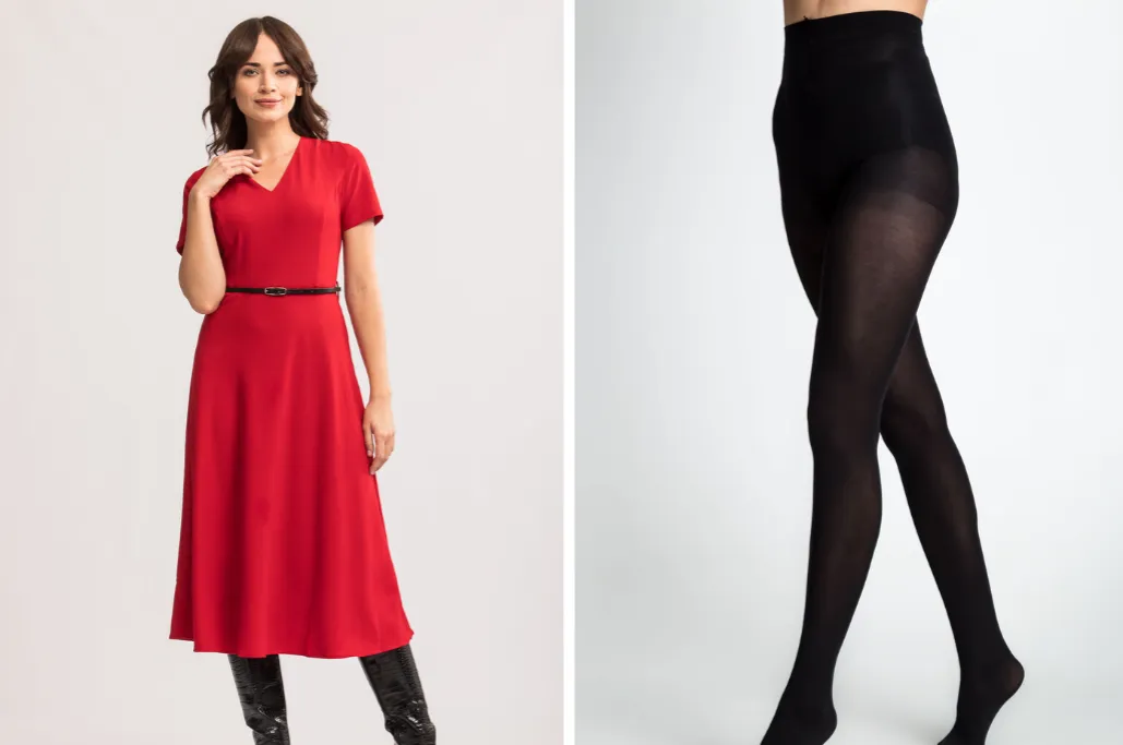 Zdjęcie Jakie rajstopy do welurowej sukienki - uniknij modowych faux pas