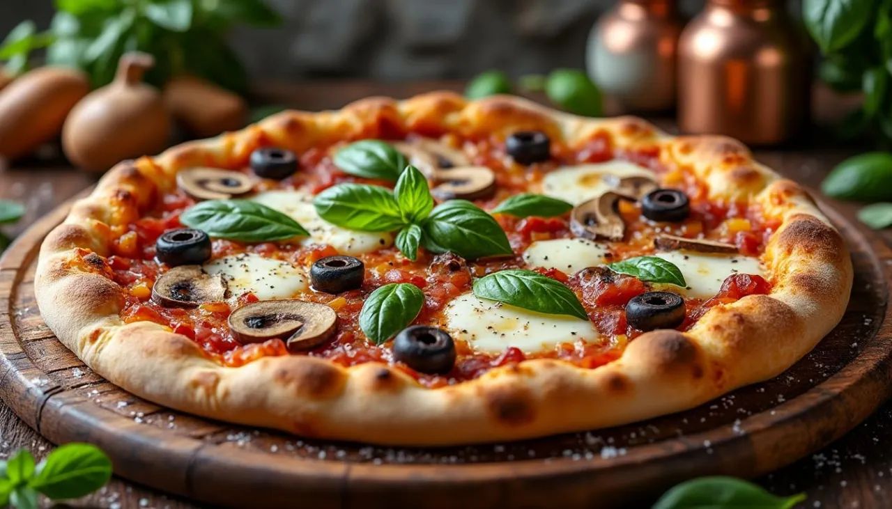 Zdjęcie Ingrédients essentiels pour une délicieuse pizza royale à préparer chez soi