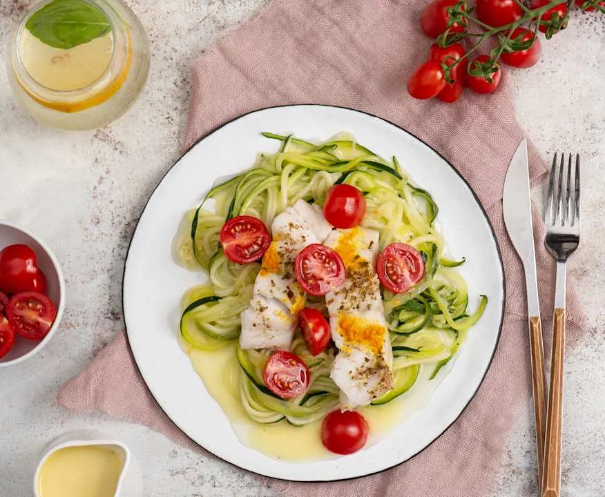 Zdjęcie Pyszny dorsz na spaghetti z cukinii – zdrowe danie, które pokochasz