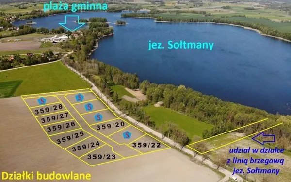 Zdjęcie Działka nad jeziorem z linią brzegową Warmińsko-Mazurskie - idealne miejsce na relaks