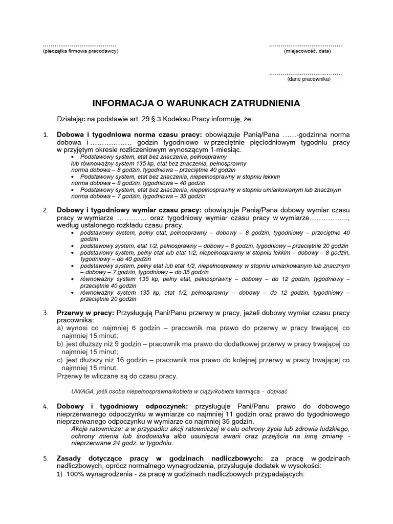 Zdjęcie Od kiedy nowa informacja o warunkach zatrudnienia? Kluczowe zmiany