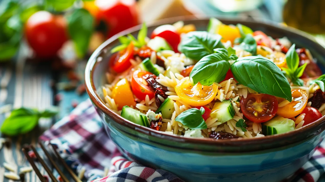 Zdjęcie Sałatka z makaronem orzo: Włoska uczta w Twoim domu bez wysiłku