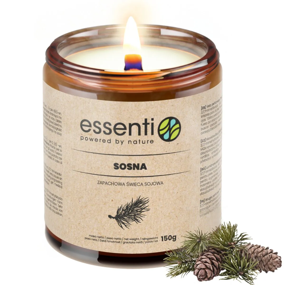 Zdjęcie Świeczka o zapachu sosny – naturalny relaks i aromaterapia w domu