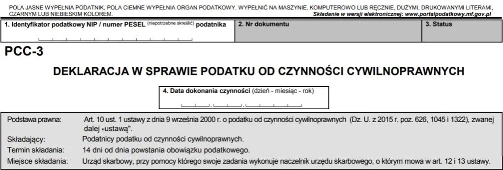 Zdjęcie Podatek od czynności cywilnoprawnych PCC-3: poznaj wysokość i zasady