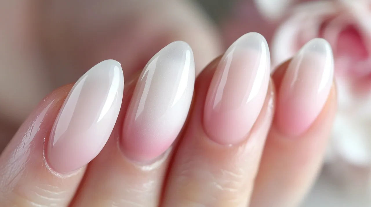 Zdjęcie Baby boomer różowy - Delikatny manicure, zawsze na topie w modzie