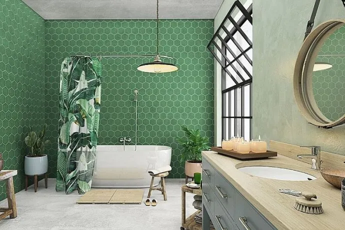 Zdjęcie Jakie meble pasują do zielonej łazienki - poradnik wyposażenia wnętrz