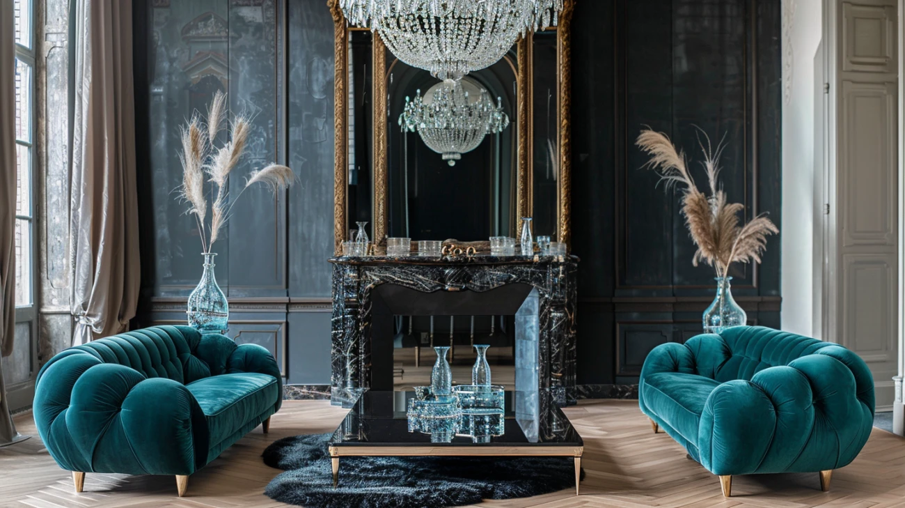 Zdjęcie Dekoracje glamour do salonu: Luksusowe pomysły na aranżację