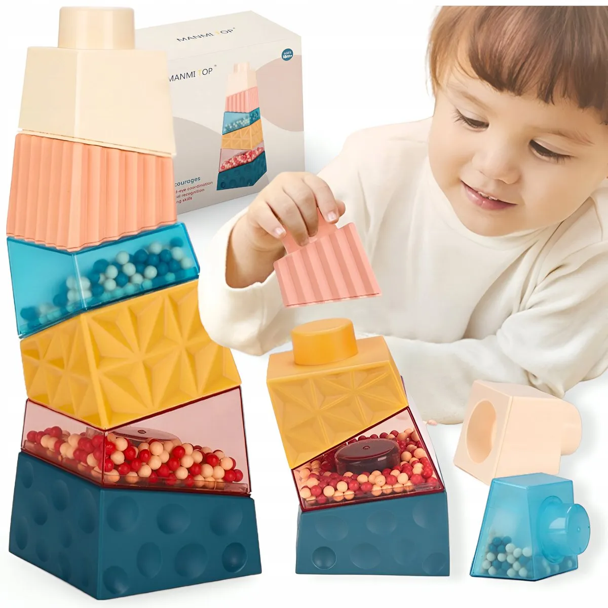 Zdjęcie Klocki sensoryczne Montessori: Jak wspierają rozwój Twojego dziecka?